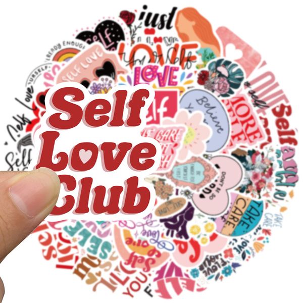 

50pcs/set skateboard stickers self love quotes for car baby scrapbooking pencil case diary phone lapplanner decoration book album kids toys