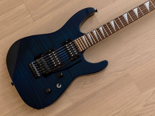 

1990s grover soloist hh flame maple trans blue electric guitar