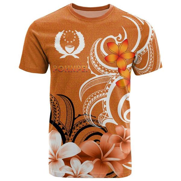 T-shirt da uomo Polynesian Streetwear POHNPEI 3D Summer Style T-shirt da uomo e da donna Stampa Retro Loose LargeMen's