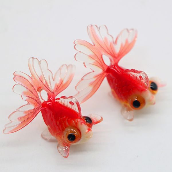 Miniatura de peixe artificial acessórios para animais argila faça você mesmo estatueta peixinho dourado mini decorativa para ornamento artesanato casa de bonecas faça você mesmo 1221245