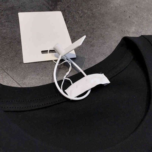 

2022 brand t shirt high version dijia paper clip embroidery letter dr round neck short sleeve casual ofwr, White