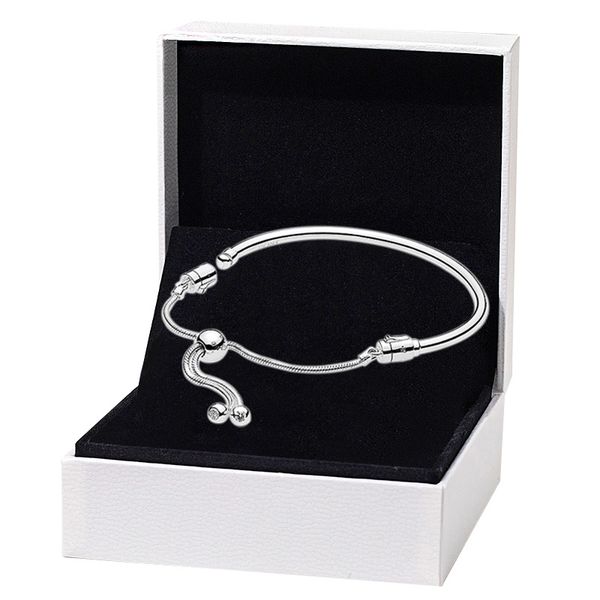 NOVITÀ Bracciale rigido scorrevole in argento sterling 925 Placcato in oro giallo Regalo di nozze da donna con scatola originale per momenti Pandora Bracciali di dimensioni regolabili