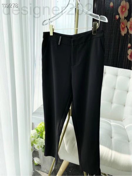 

women's jeans designer 22 spring and summer chain decoration design nine point suit pants casual straight women cfwb, Blue