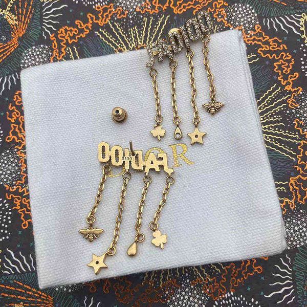

jewel letter earrings clover water drops star element earrings fashion girl earrings, Golden