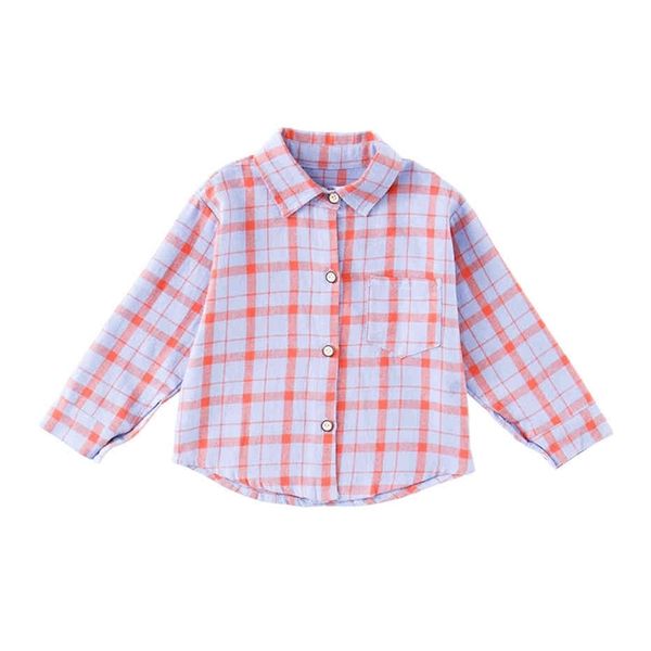 Blusen für Jungen Plaid Muster Kinderhemd für Mädchen Kleinkind Kinderhemden für Jungen Frühling Herbst Baby Jungen Kleidung 210412