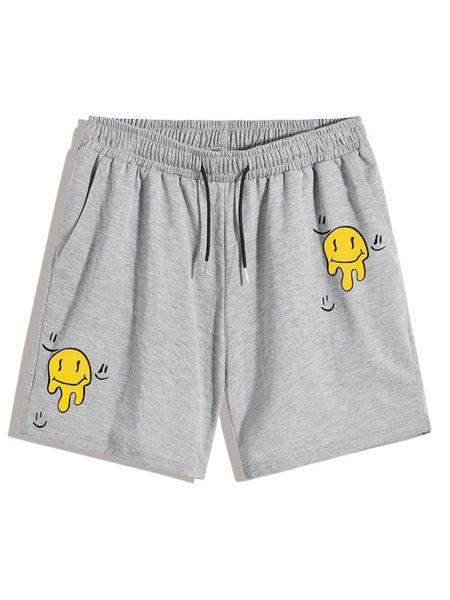 

romwe guys cartoon graphic drawstring shorts j9pn#, White;black
