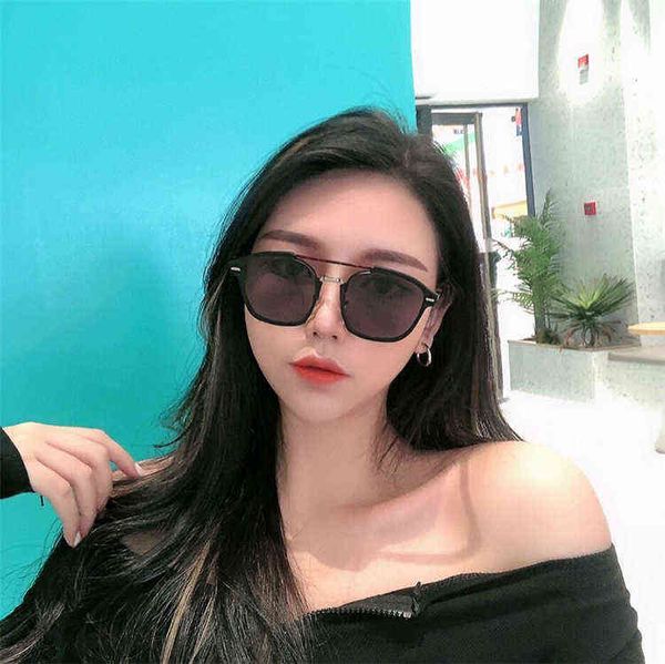 

new d family square frame metal sunglasses men's and women's fashion personalized sunglasses small face luxury eyewear leisure, White;black