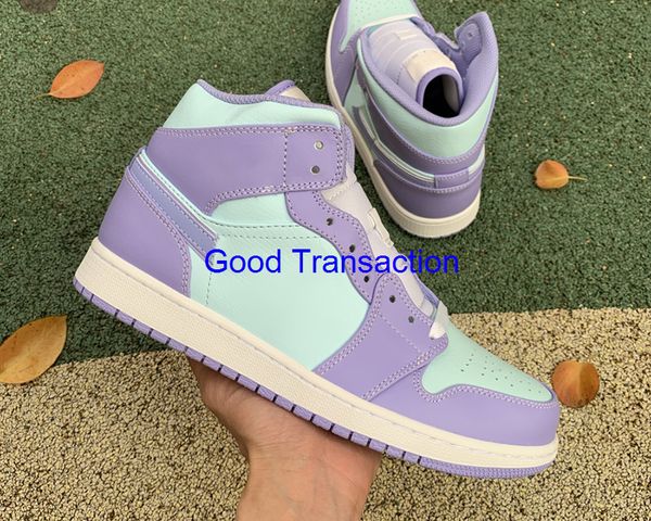 

quilty authentic mid 1 1s jumpman basketball shoes violet grapes wmns men women se trainers outdoor leisure sports sneakers with box