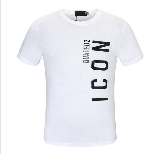 

summer mens icon t shirts designer round clothes neck d2 short sleeve womens letter printing couple bottoming shirt casual tees mans dsq ha, White;black