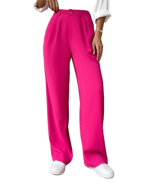 

high waist fold pleated tailored pants h35o#, White;black