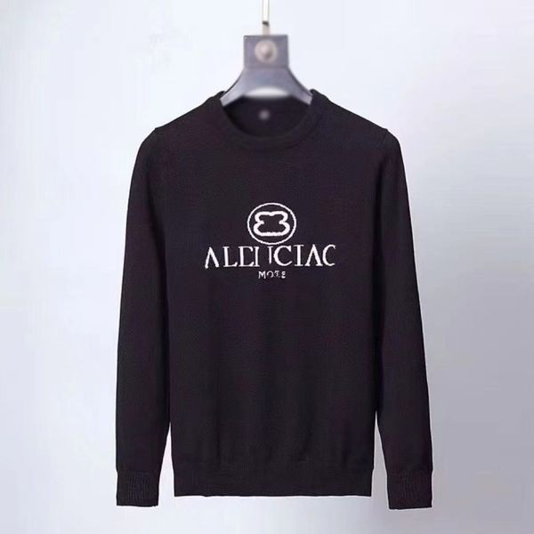 

men brand sweater letter embroidery knitwear winter sweatshirt crew neck long sleeve for female designer hoodies, White;black