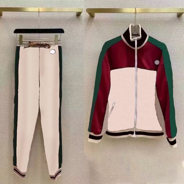 

designer men tracksuits fashion letter print suits autumn winter 2 piece casual zipper jacket trousers sets hip hop couple warm sportswear, Gray