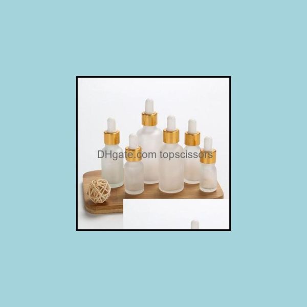 

5ml 10ml 15ml 30ml 50ml 100ml frost glass dropper bottle empty cosmetic packaging container vials essential oil bottles drop delivery 2021 o
