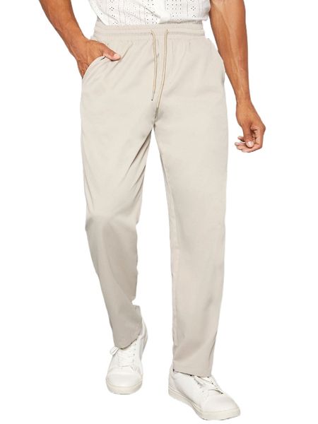 

men drawstring waist slant pocket pants t1tg#, Black