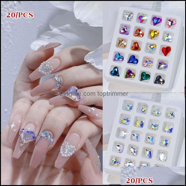 

nail art decorations salon health beauty 20pcs mix rhinestone crystal ab 3d charm luxury fl ot079, Silver;gold
