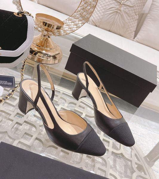 

strap style sandals classic color blocking low hheeled thick heeled women shoes side empty sandals 2022 new, Black