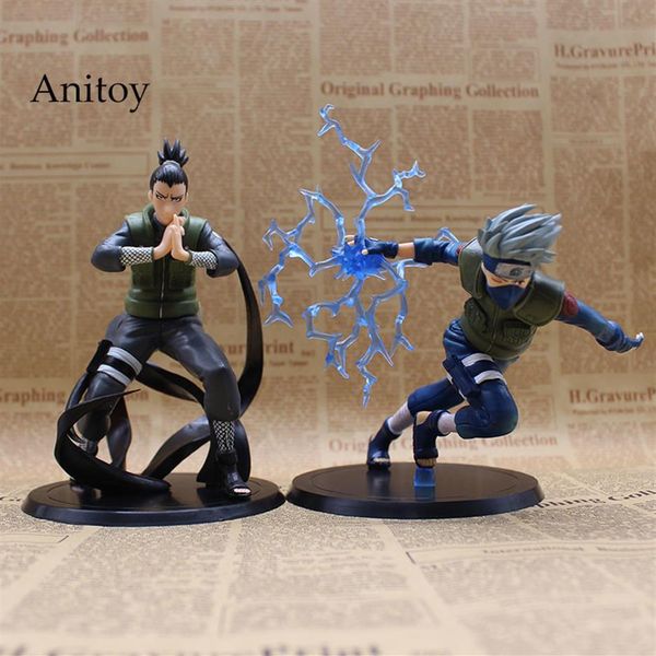 

naruto figurines hatake kakashi shikamaru japonais anime figure 2pcs/set pvc action figures collectible model toys 15cm kt3630 mx2276s