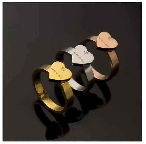 

designer extravagant channel set love ring gold silver rose stainless steel letter rings fashion women men wedding jewelry