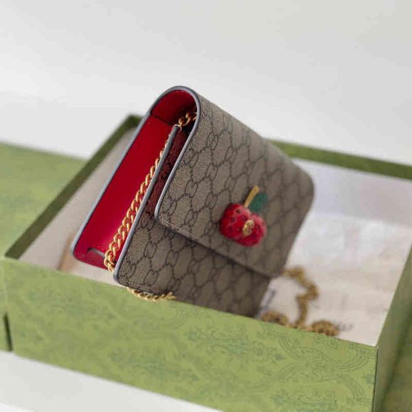 

bag women 2022 oblique span new chain women's bag printed cherry high-grade single shoulder mini small