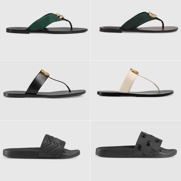 

2019 designer sandals men slippers gear bottoms flip flops ladies luxury fashion casual size 35-45 with box, Black