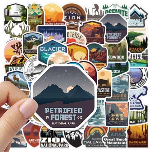 

50pcs/set poster small waterproof skateboard stickers famous country parks travel attractions for notebook lapbottle helmet car sticker pvc