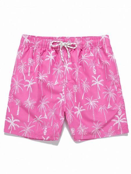 

romwe guys tropical graphic drawstring shorts 71y9#, White;black