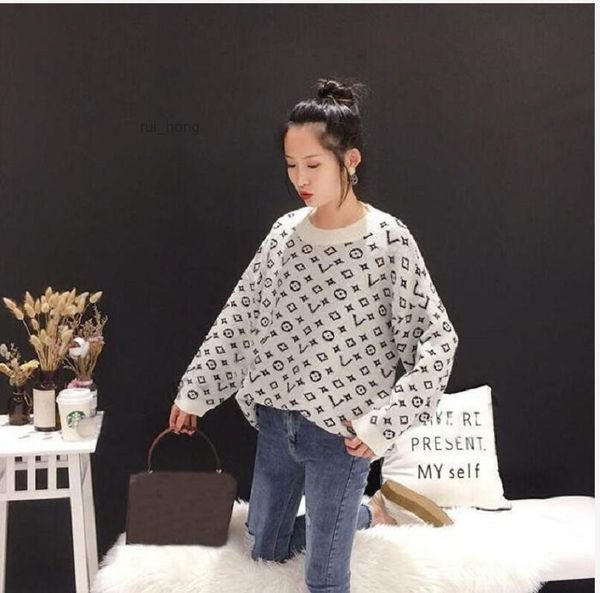 

high women sweater quality womens sweatshirt brand classic letters designer cardigan long sleeve top, White;black