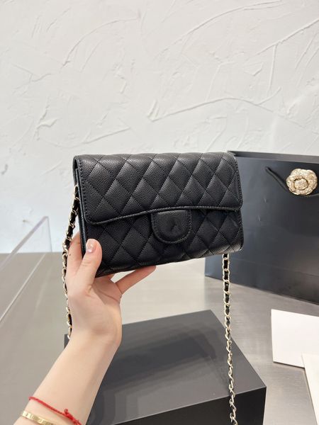

designers shoulder bag luxury tote purse handbag message bags cluth brand classic genuine leather woc crossbody caviare gift box 20cm gold c