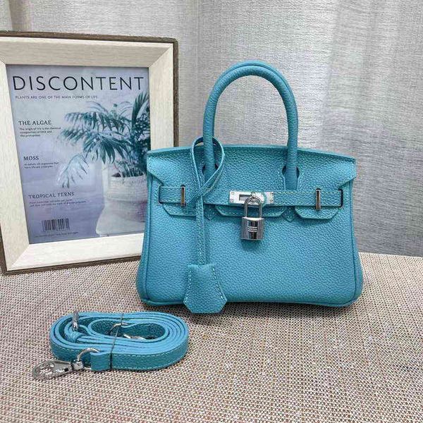 

2022 h family leather togo20cm sier buckle bag women's hand menger