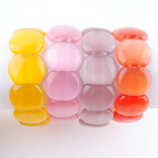 

multiple colors beaded bracelet opal strand stretchy bangle natural gemstone beads strand man women jewelry 7 inches dbk332, Black