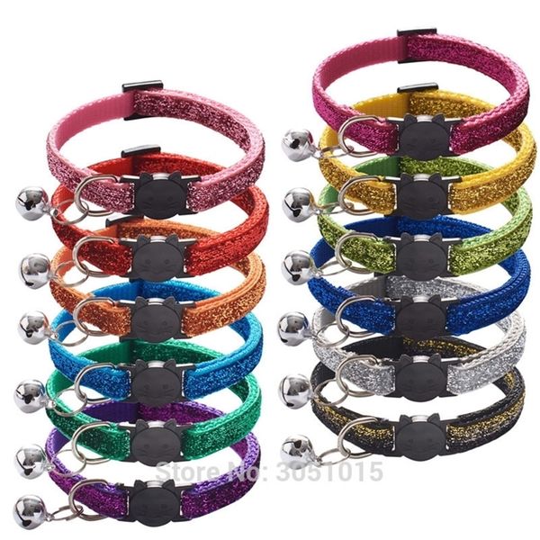 Großhandel 100 Stück Haustierhalsband Kette Bling Haustierglocke verstellbare Größe Hund personalisiert geeignet für Katzen und kleine Hunde LJ201112