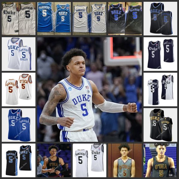 

5 paolo banchero basketball jersey dukeblue devil stitched college jerseys 2022 ncaa o'dea high school basketball wears, Black