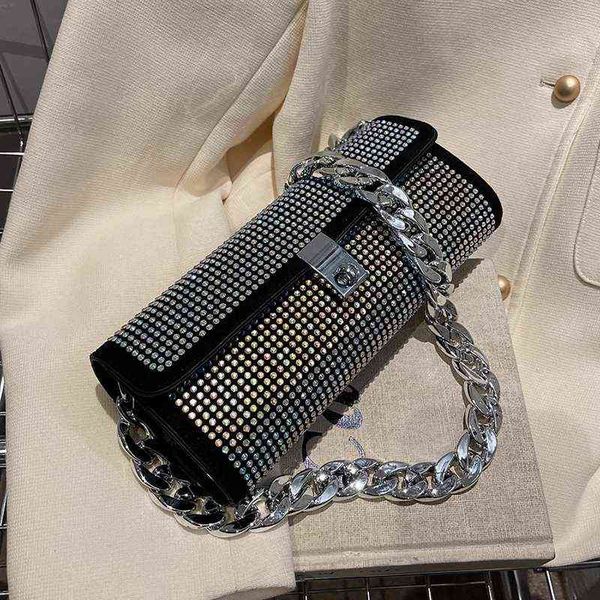 

rhinestones small crossbody messenger sling bag women 2022 summer fashion kawaii shoulder handbag luxury brand party evening clu g220509