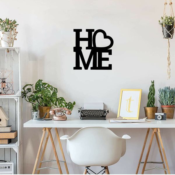 Home Heart Metal Wall Sign Decor Decorativo Acento Decoração Decoração Letras Sinal