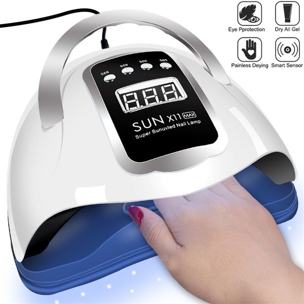 

nail lamp 132w 54w 36w high power gel lamp uv fast curing dryer with big room and timer smart sensor tools 220708