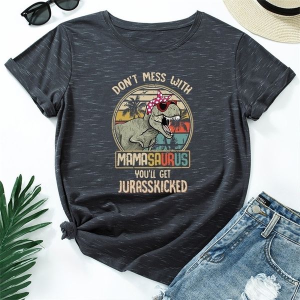 

jcgo summer cotton women t shirt 5xl plus size dinosaur letters print short sleeve graphic tee casual oneck female tshirt 210317, White
