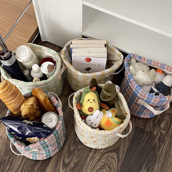 

hbp yeyu / super beautiful korean fabric toy sundry storage bucket lattice pastoral style