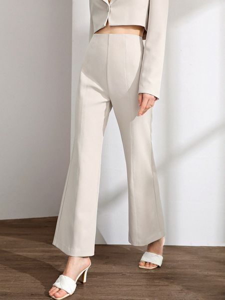 

high waist flare leg pants l6ma#, Black;white