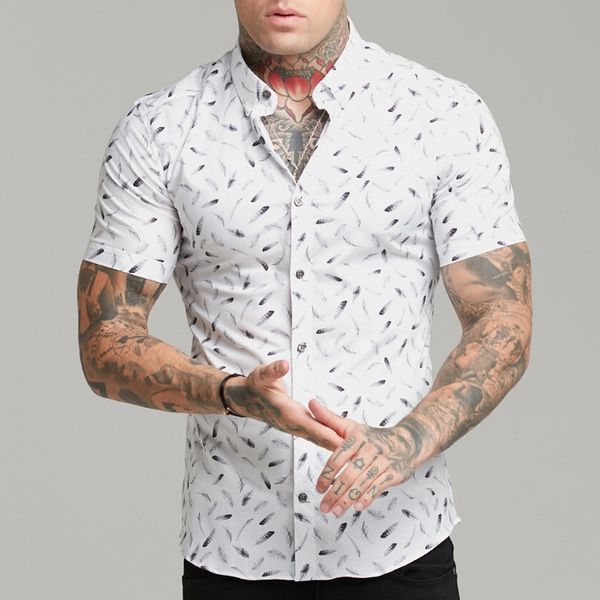 

fashion designer style men casual shirts flower shirt can customize with any tiug tiug, White;black