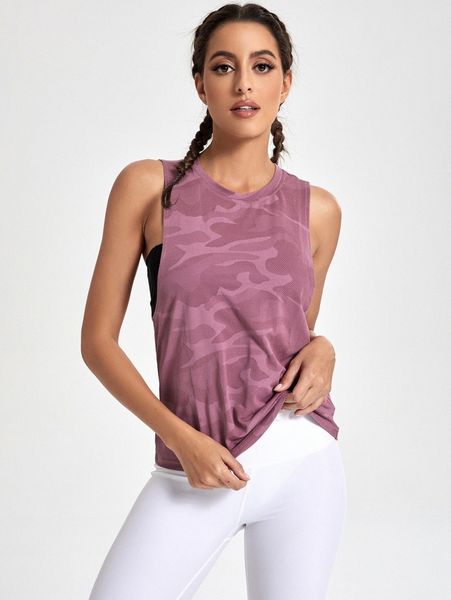 

camo print armhole sports tank u23s#, Gray