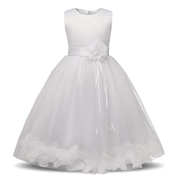 Abito da sposa per bambina in pizzo bianco Abito da cerimonia formale Abito da ballo Abbigliamento per bambini Bambina Compleanno Battesimo Vestido 220707