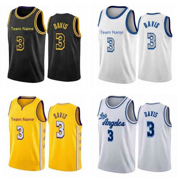 

men basketball jerseys 3 davis yellow white 2020-21 city sleeveless jersey and shorts, Black