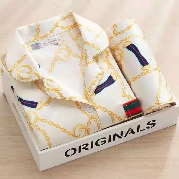 

womens silk pajamas spring thin sleepwear long sleeve pants two piece cardigan lapel loose loungewear ladies kawaii, Black;red