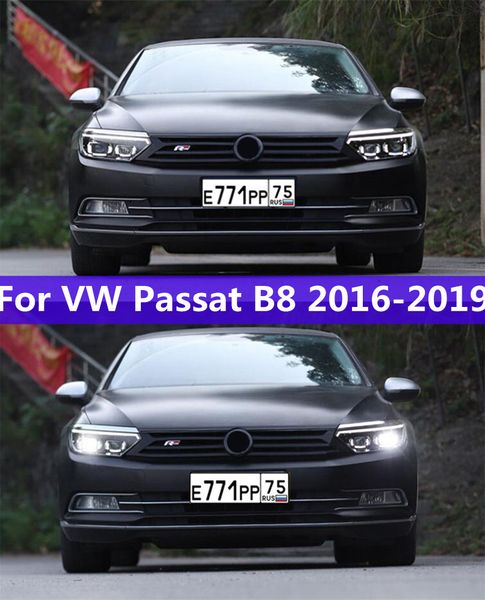 VW Passat B8 için Araba Stil Kafa Lambası 16-19 Farlar Sis Işıkları Gündüz Koşu Işıkları Drl Bi Xenon Ampul Aksesuar