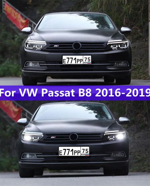 

car styling head lamp for vw passat b8 16-19 headlights fog lights daytime running lights drl bi xenon bulb accessory