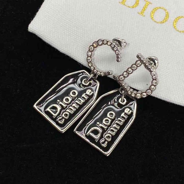 

drop glue black simple fashion trend dark series earrings, Golden