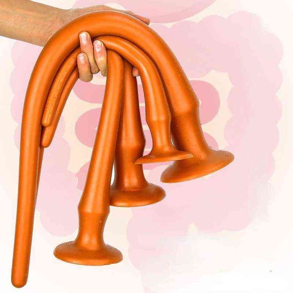 NXY Anal Toys Long Plug 30 40 50 60 cm Dildo Dilatator Schlange Weiche Silikon Butt Vaginalstimulator Sex riesige Buttplug 220510