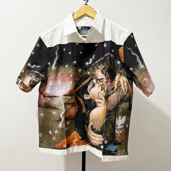 

of the correct impossible version true love design summer high street leisure fashion trend hawaiian cuban shirt, White;black