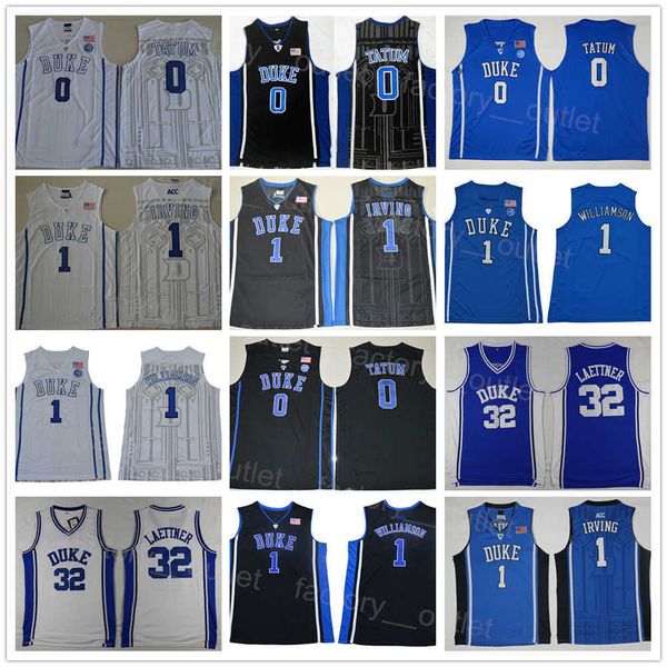

ncaa basketball duke blue devils college jayson tatum jersey 0 kyrie irving 1 christian laettner 32 black white blue color team for sport fa