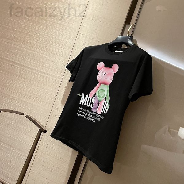 

women's t-shirt designer mos2022 spring new color cartoon bear print age reducing short sleeve women's t-shirt bottom white nh6x20